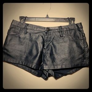 Black Pleather shorts